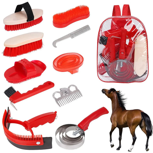Horse Grooming Kit Horse Brushes for Grooming 10 Pcs
