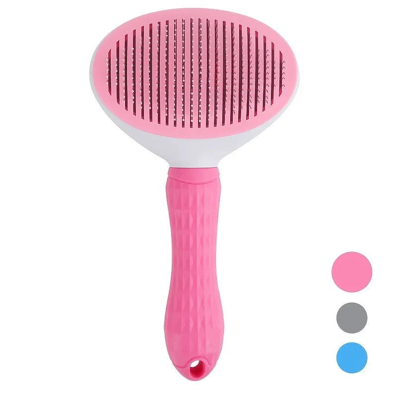 Pet dog brush; cat brush; one-button pet hair removal .