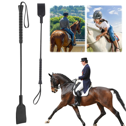 21Inch Horse Whip with Handle Outdoor Portable Pointer PU Leather Equestrianism Horse Crop for Equestrian Sports