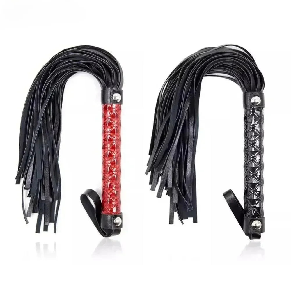 Tassels Handle Horse Whip PU Leather