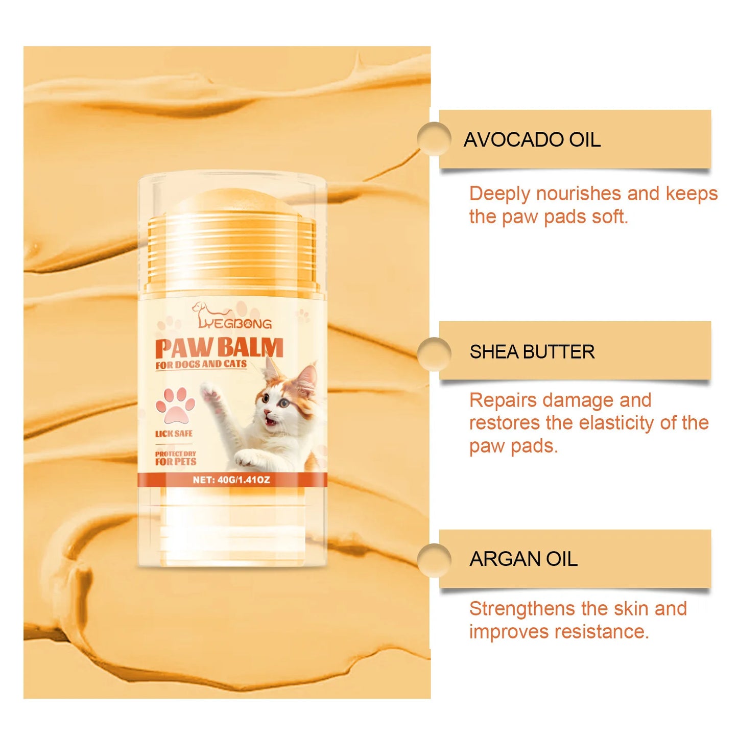 Pet Paw Balm Noses Paws Moisturizer Repair Dry Cracked Cat Foot Care Protector