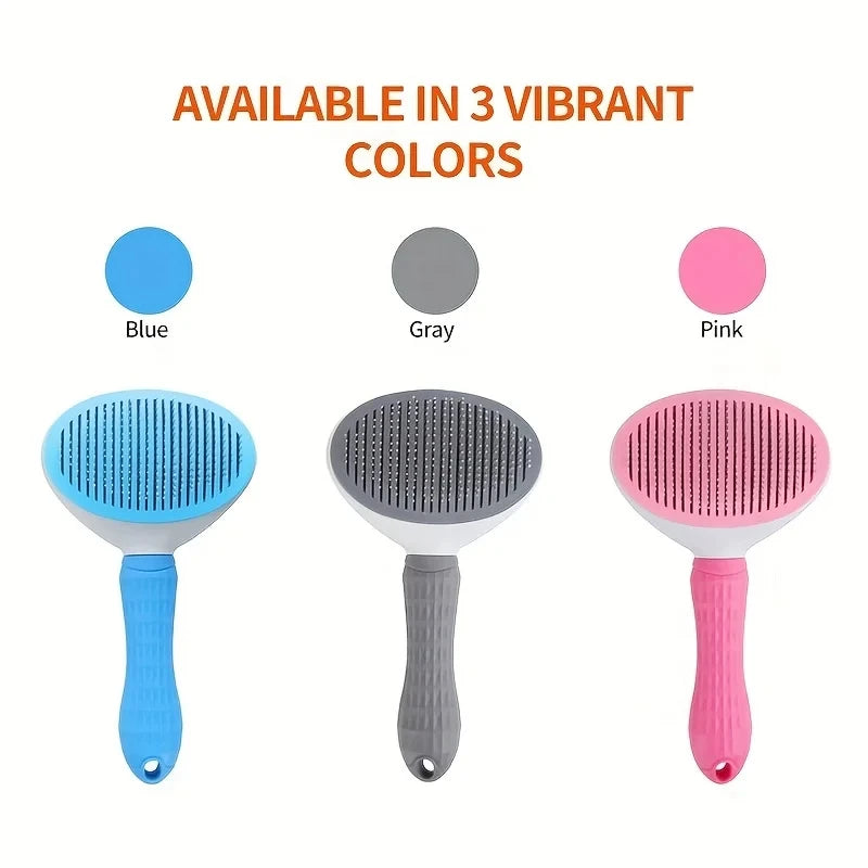 Pet dog brush; cat brush; one-button pet hair removal .