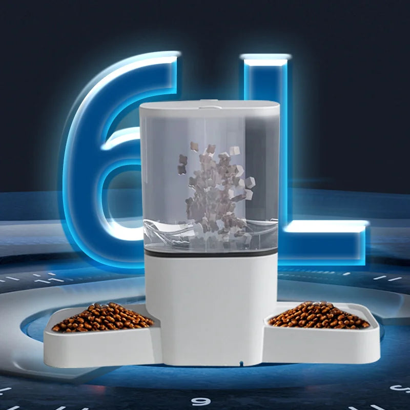 6L WIFI cat automatic feeder, double meal pet feeder