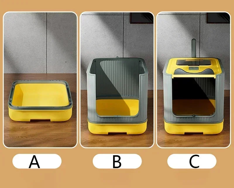 UV Sterilization Cat Litter Box Fully Enclosed Anti-Splashing Cat Toilet