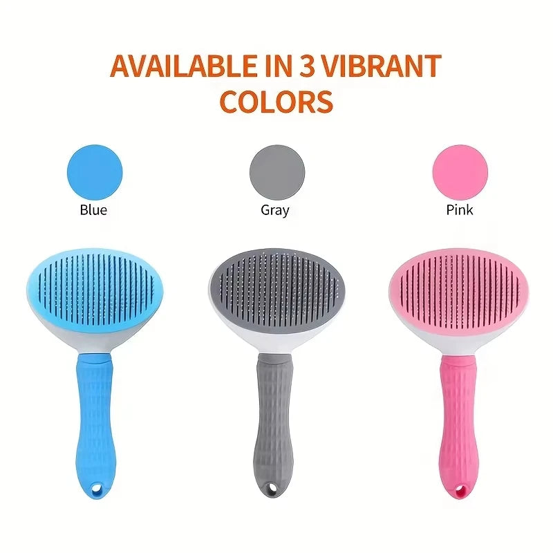 Pet dog brush; cat brush; one-button pet hair removal .