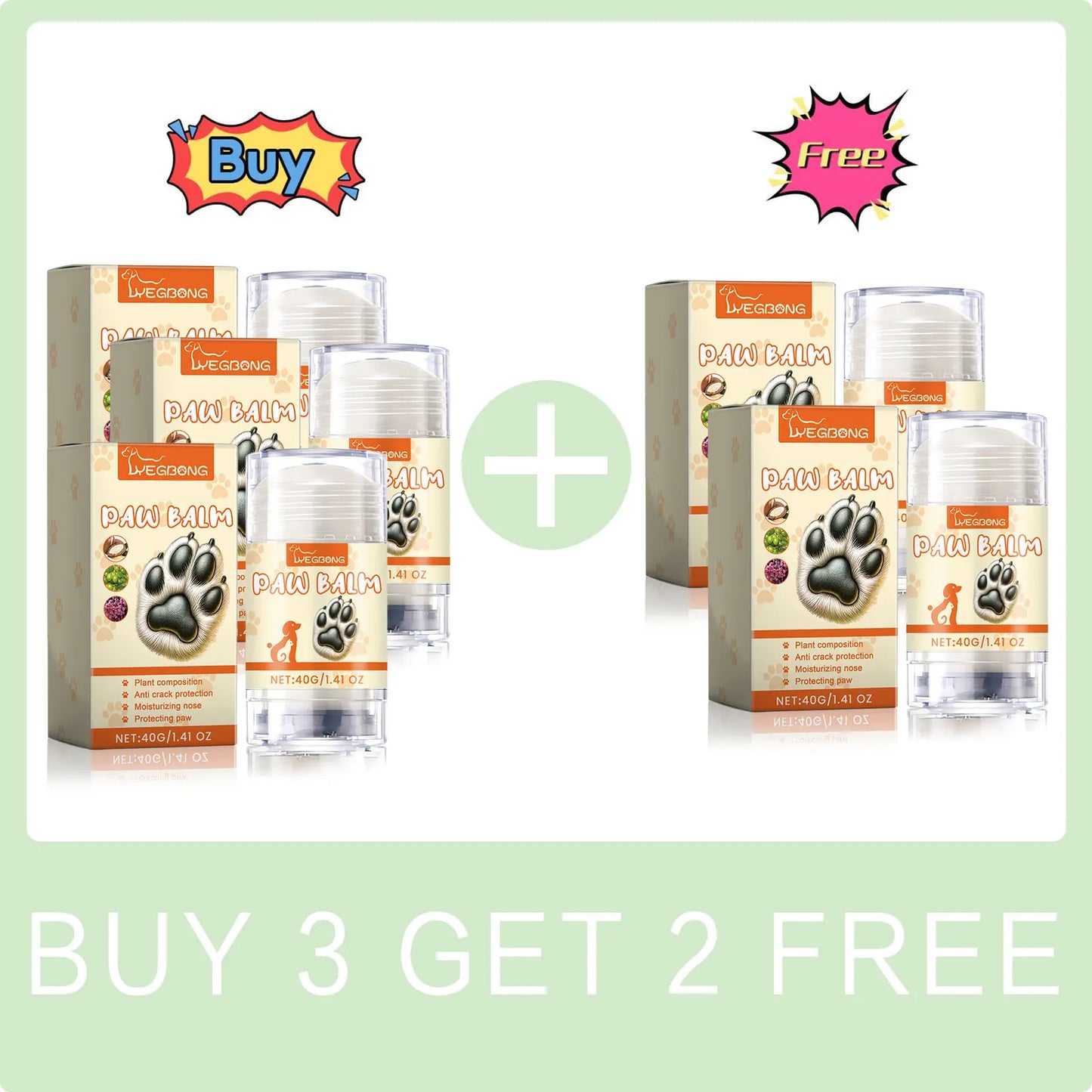 Pet Paw Balm Noses Paws Moisturizer Repair Dry Cracked Cat Foot Care Protector