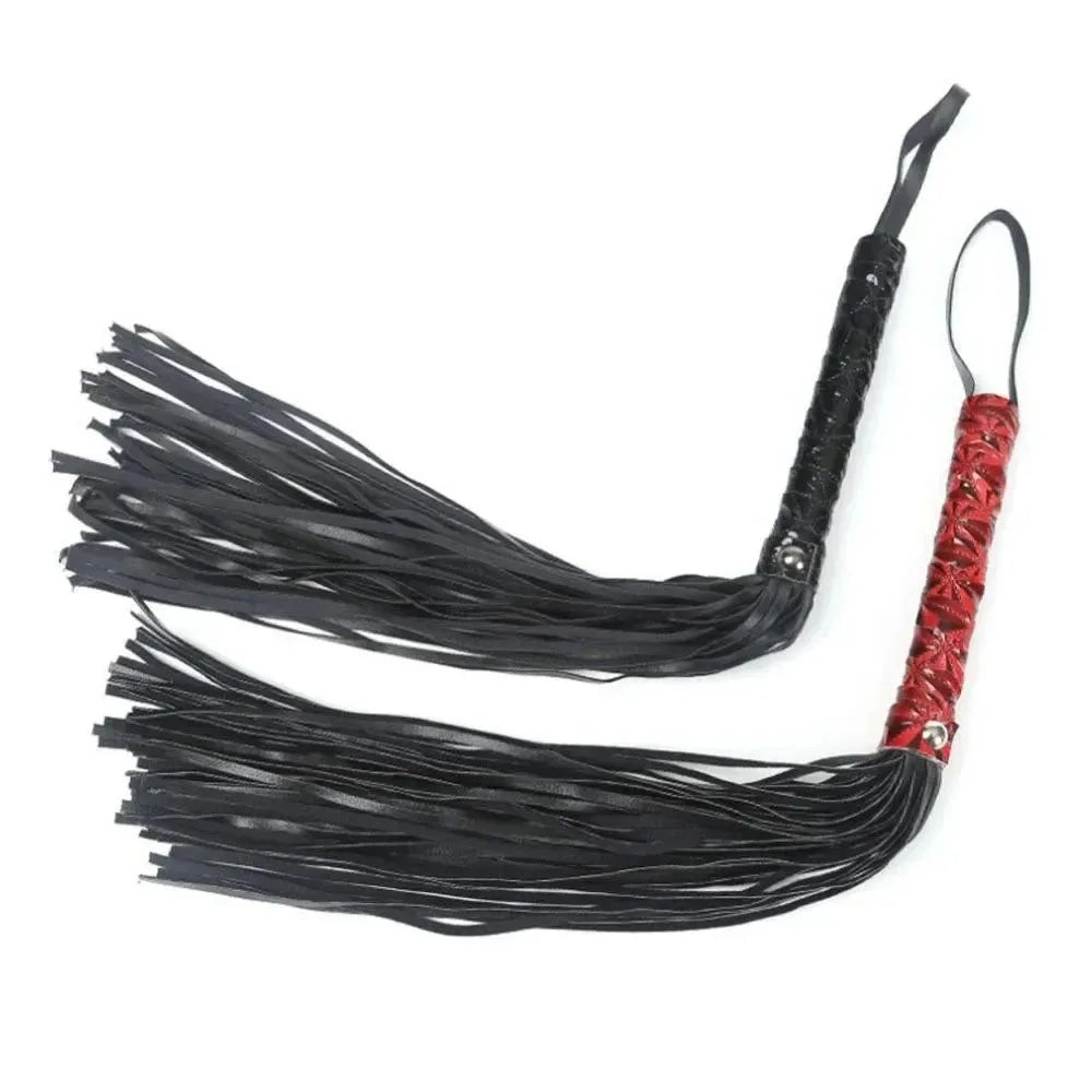 Tassels Handle Horse Whip PU Leather