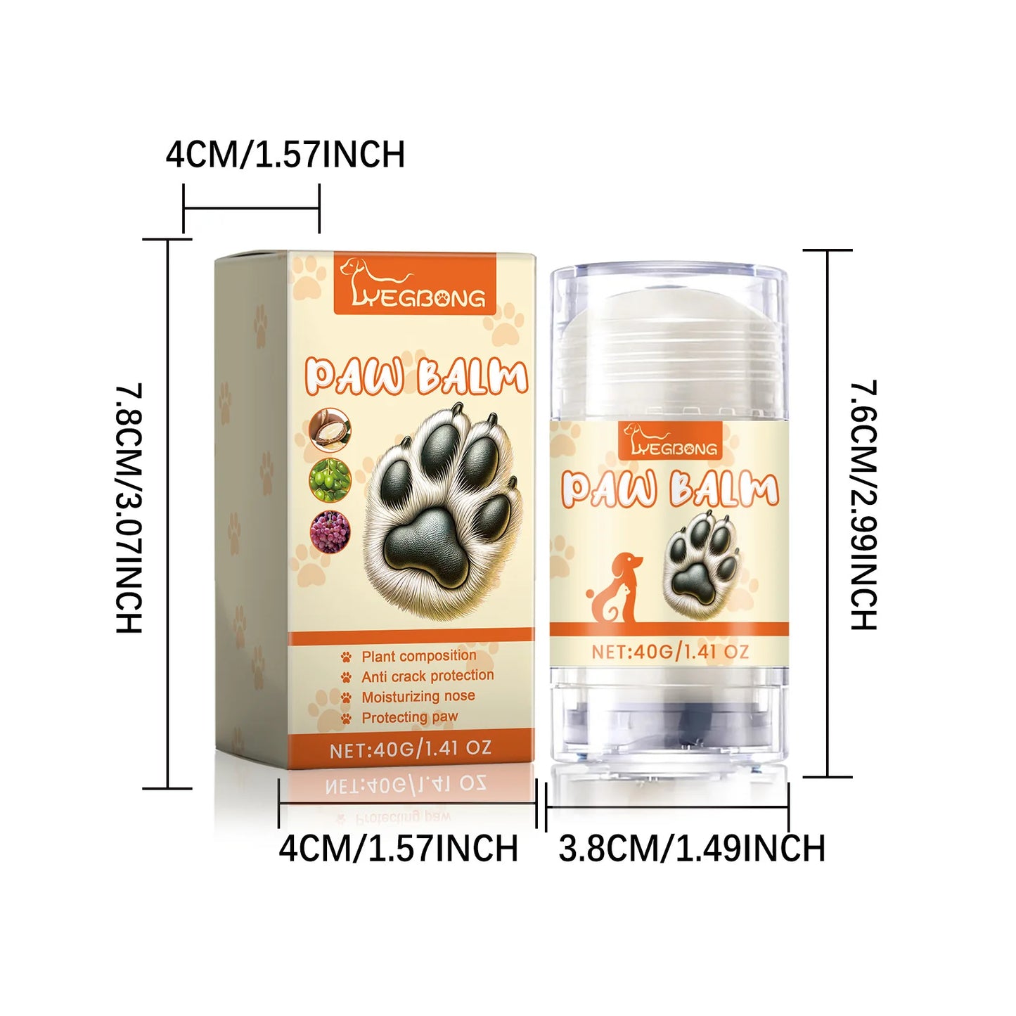 Pet Paw Balm Noses Paws Moisturizer Repair Dry Cracked Cat Foot Care Protector