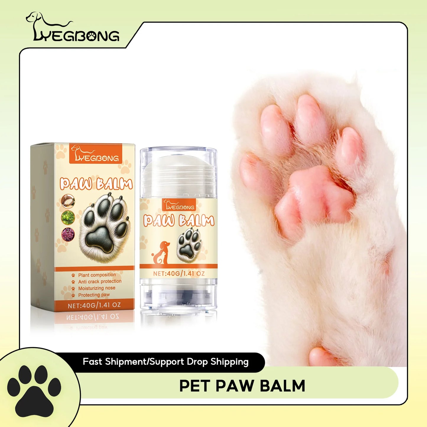 Pet Paw Balm Noses Paws Moisturizer Repair Dry Cracked Cat Foot Care Protector
