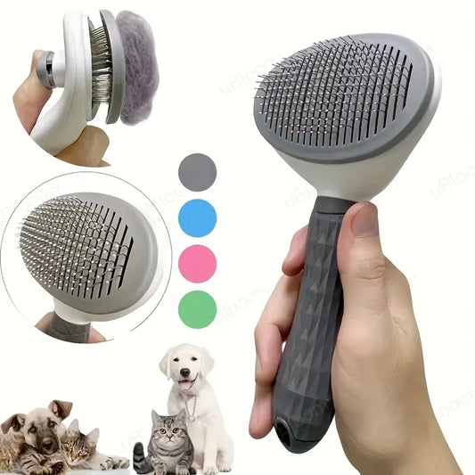Pet dog brush; cat brush; one-button pet hair removal .