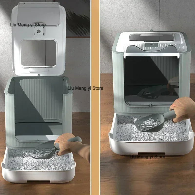 UV Sterilization Cat Litter Box Fully Enclosed Anti-Splashing Cat Toilet