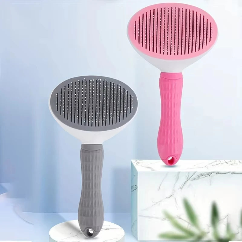 Pet dog brush; cat brush; one-button pet hair removal .