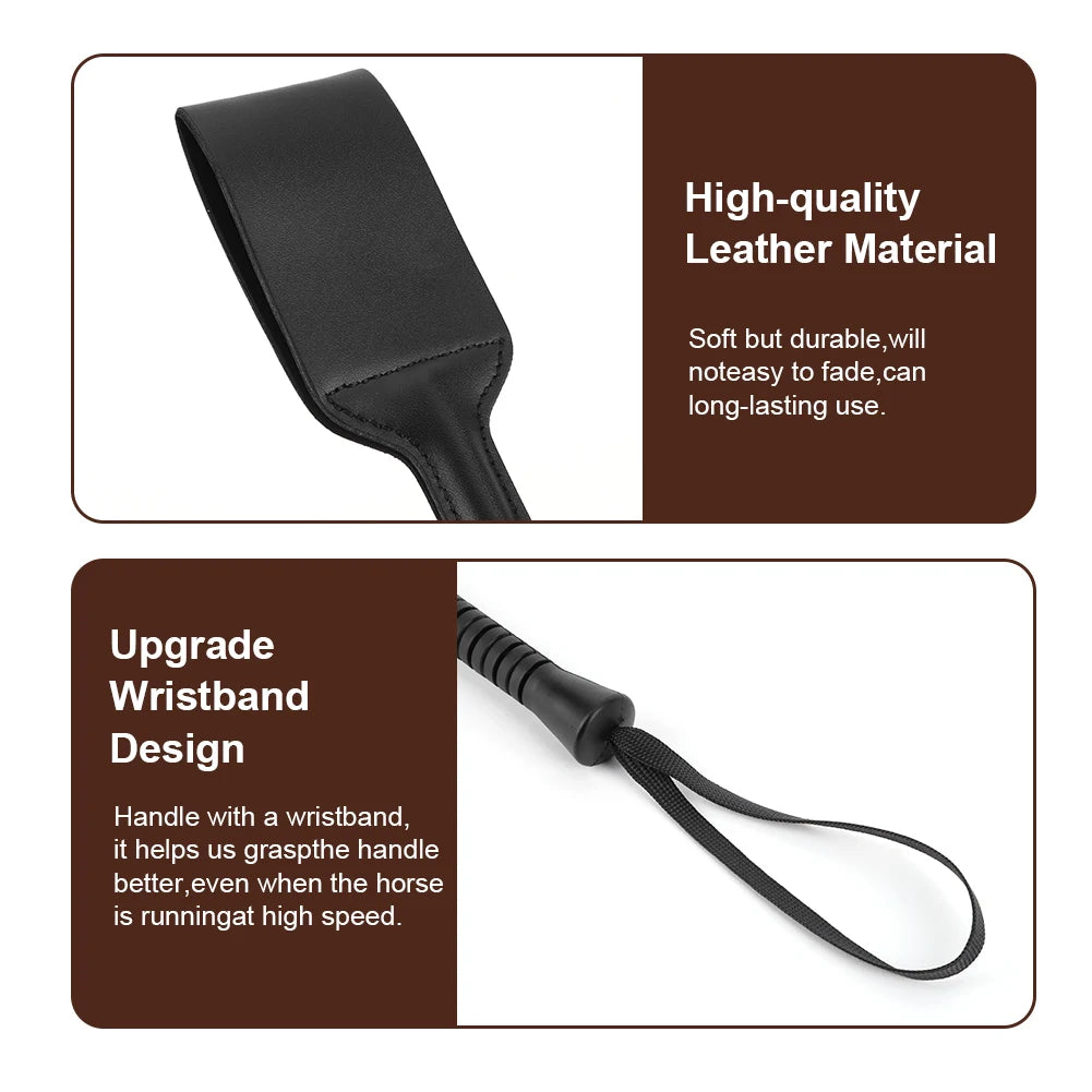 21Inch Horse Whip with Handle Outdoor Portable Pointer PU Leather Equestrianism Horse Crop for Equestrian Sports