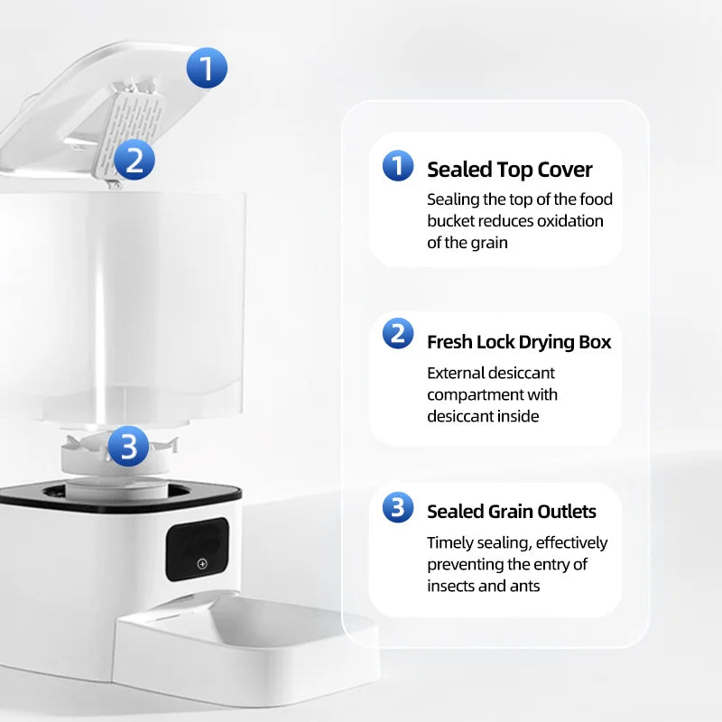 6L WIFI cat automatic feeder, double meal pet feeder