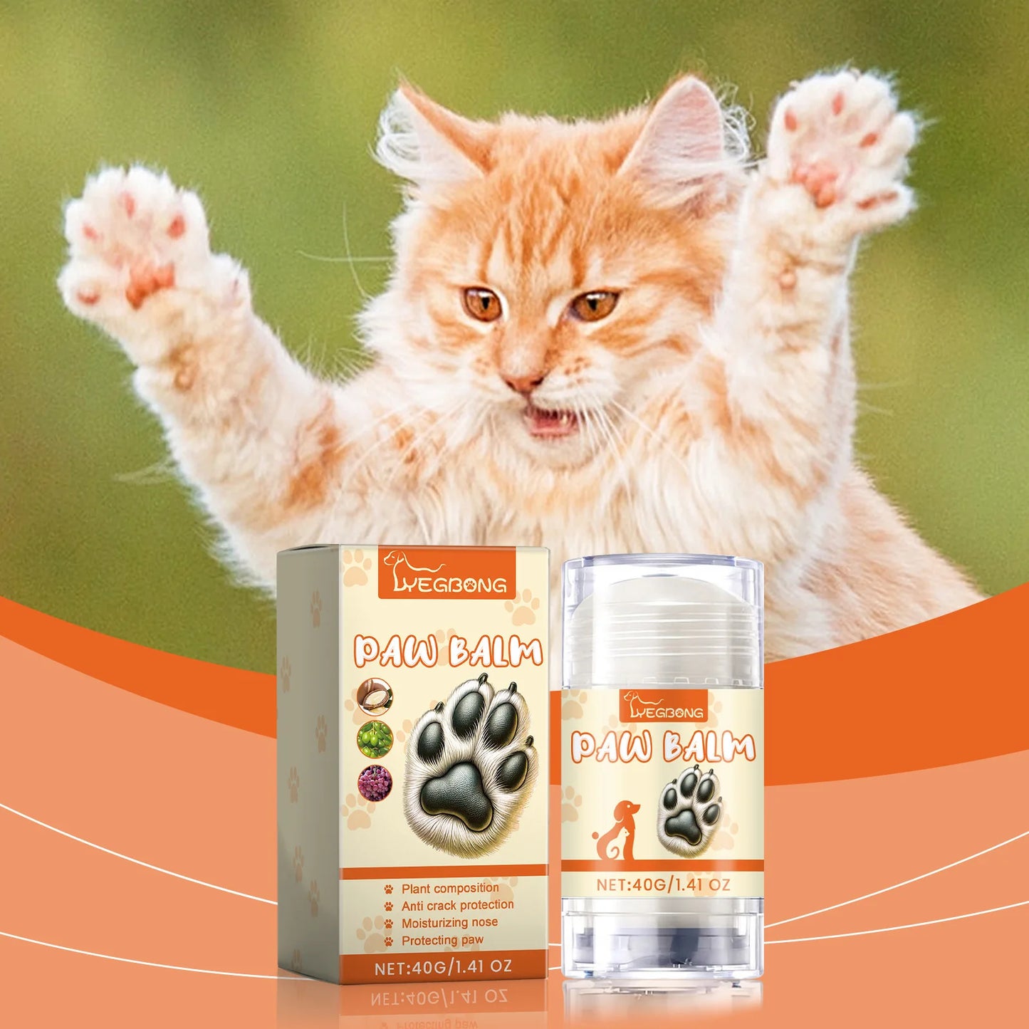 Pet Paw Balm Noses Paws Moisturizer Repair Dry Cracked Cat Foot Care Protector