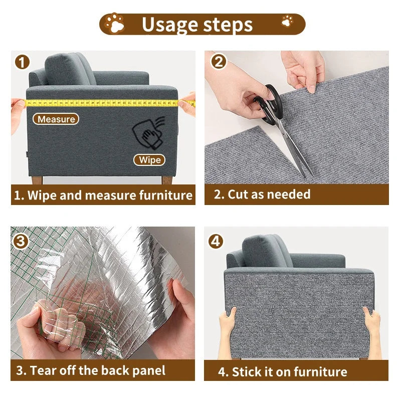 Trimmable Cat Scratching Mat Cat Scratcher Sofa Tape