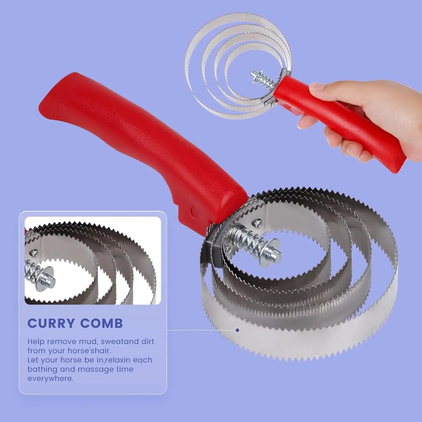 Horse Grooming Kit Horse Brushes for Grooming 10 Pcs Horse Cleaning Tool