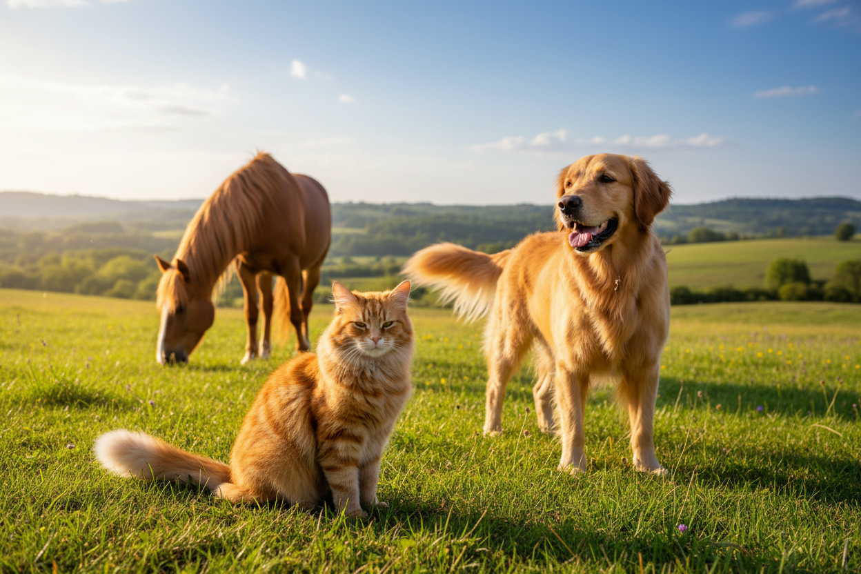 Cat dog horse 